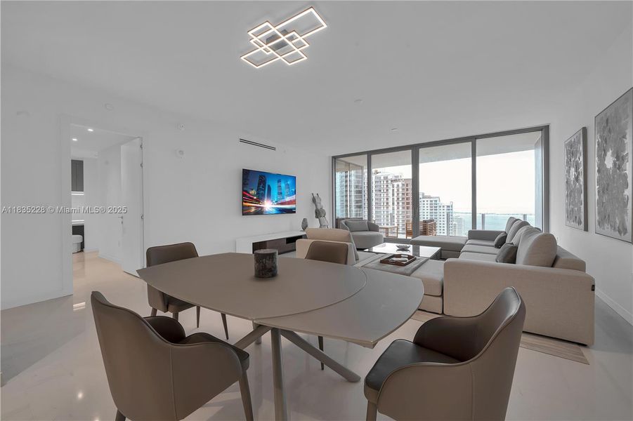 Furnished interior view inside a new home in Aston Martin Residences, Miami (Image 10).