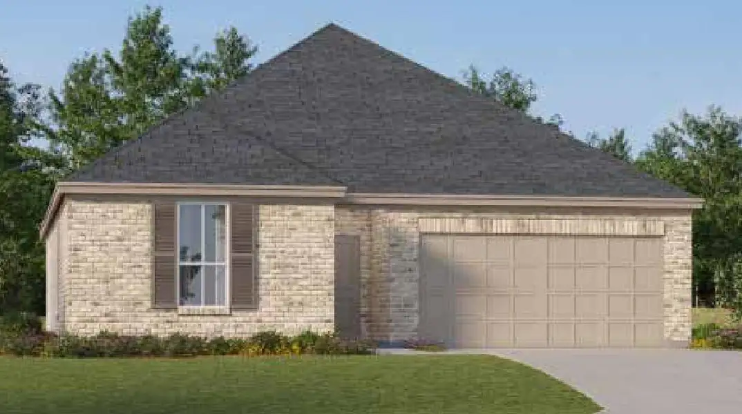 Front exterior of a new home in Anniston: Classic Collection, Katy, TX, highlighting curb appeal (Image 1). Front exterior of a new home in Anniston: Classic Collection, Katy, TX, highlighting curb appeal (Image 1).