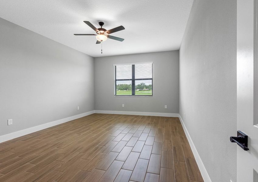 Rest and relaxation await in the master bedroom