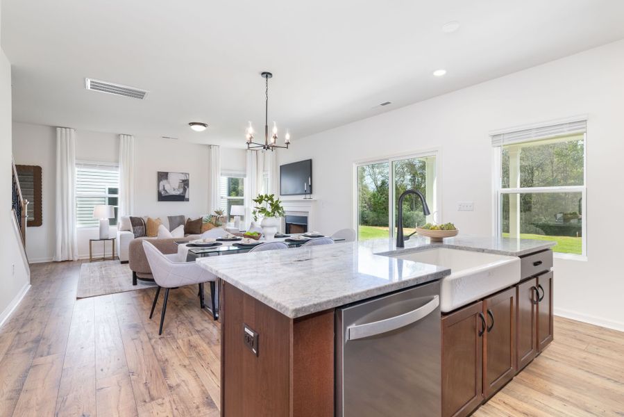 Furnished interior view inside a new home in Tanglewood East, Angier (Image 3). Furnished interior view inside a new home in Tanglewood East, Angier (Image 3).