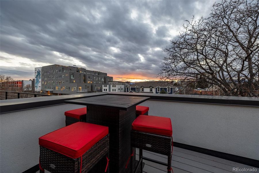 Rooftop deck with mountain views Rooftop deck with mountain views