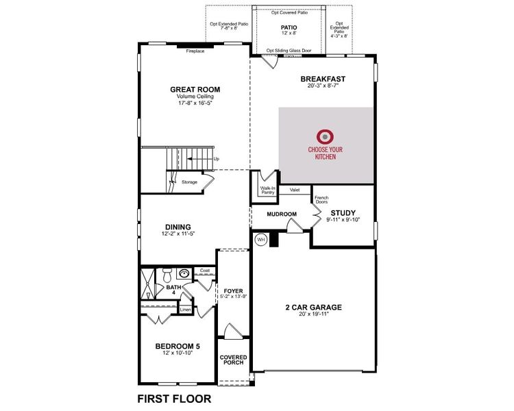 2D floor plan layout of this home in Wisteria at GreenHouse, Marietta, GA (Image 5).