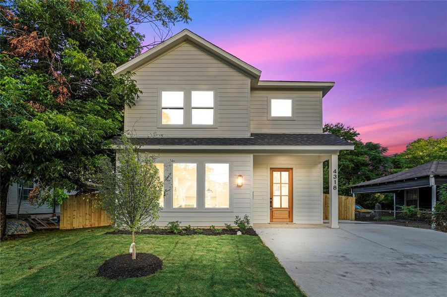 Front exterior of a new home in , Dallas, TX, highlighting curb appeal (Image 17).