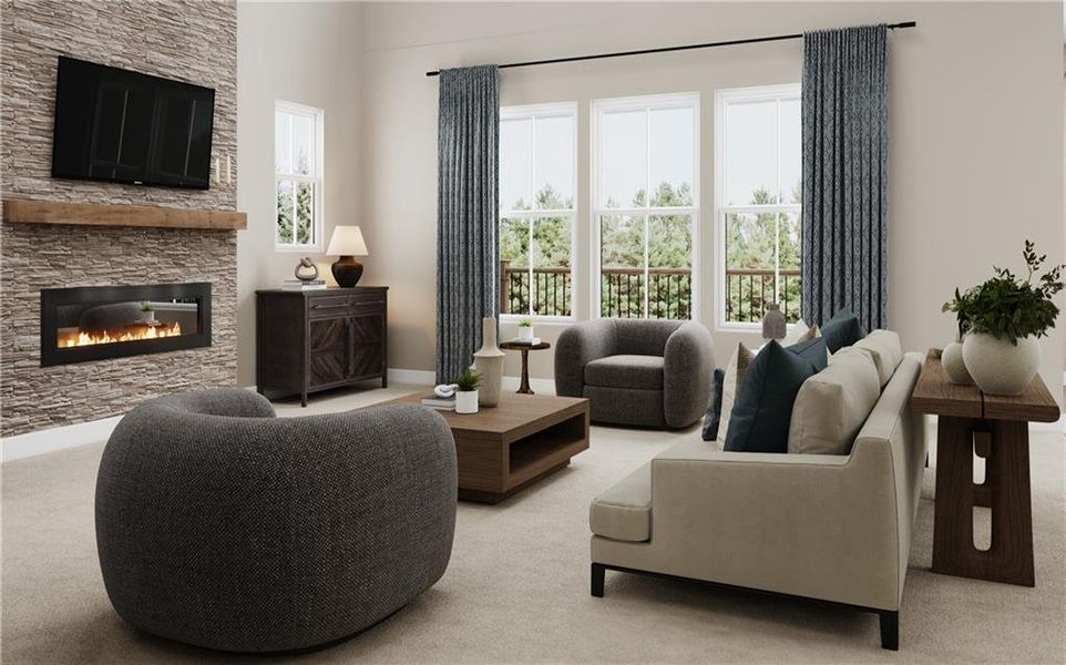 Furnished interior view inside a new home in Estates at Daves Creek, Cumming (Image 4). Furnished interior view inside a new home in Estates at Daves Creek, Cumming (Image 4).