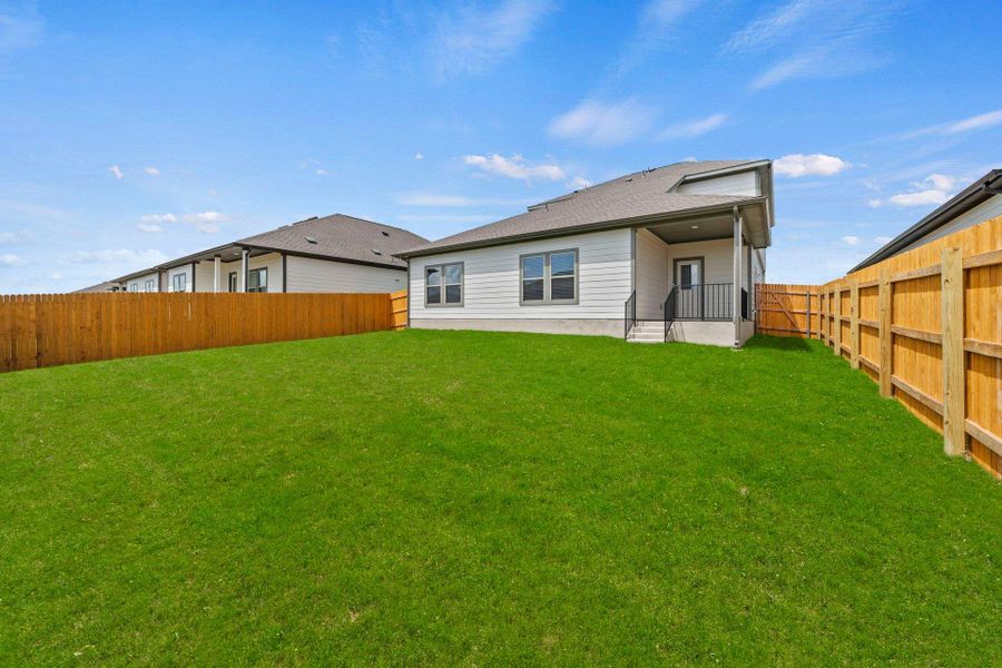 Rear of Home and Private Backyard