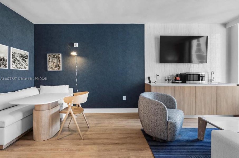 Furnished interior view inside a new home in Gale Hotel & Residences Miami (former Natiivo), Miami (Image 7). Furnished interior view inside a new home in Gale Hotel & Residences Miami (former Natiivo), Miami (Image 7).