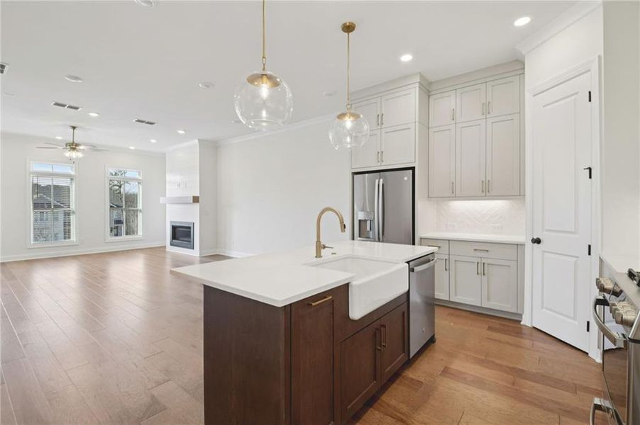 Furnished interior view inside a new home in Ward's Crossing Townhomes, Johns Creek (Image 3).