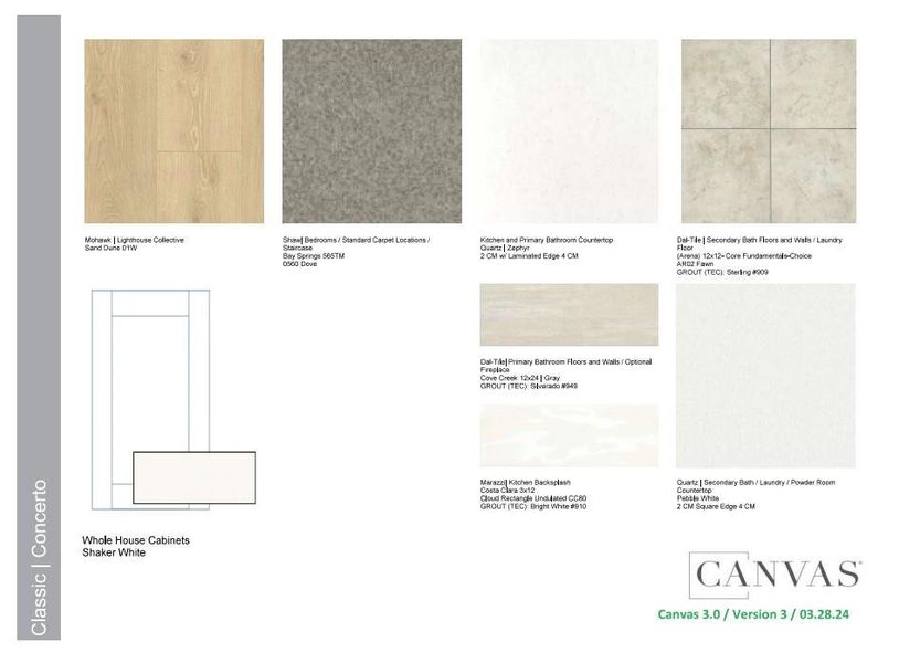 Design Selections. Home is under construction, design selections are subject to change