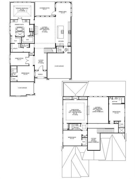 2D floor plan layout of this home in Terraces, Rockwall, TX (Image 4).