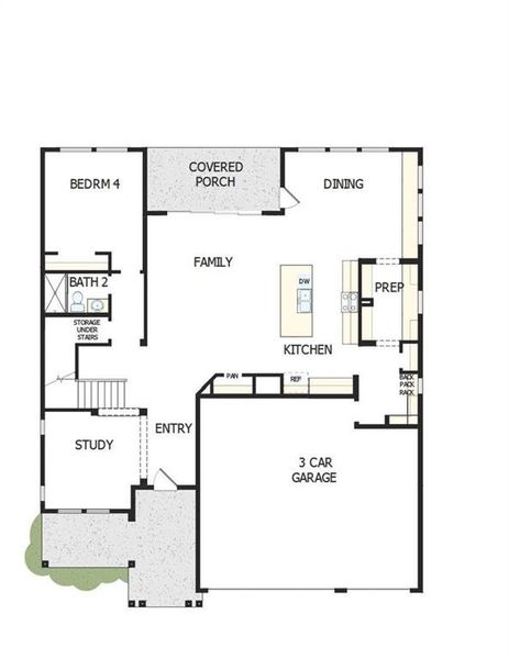 2D floor plan layout of this home in Settingdown Farms, Cumming, GA (Image 4).