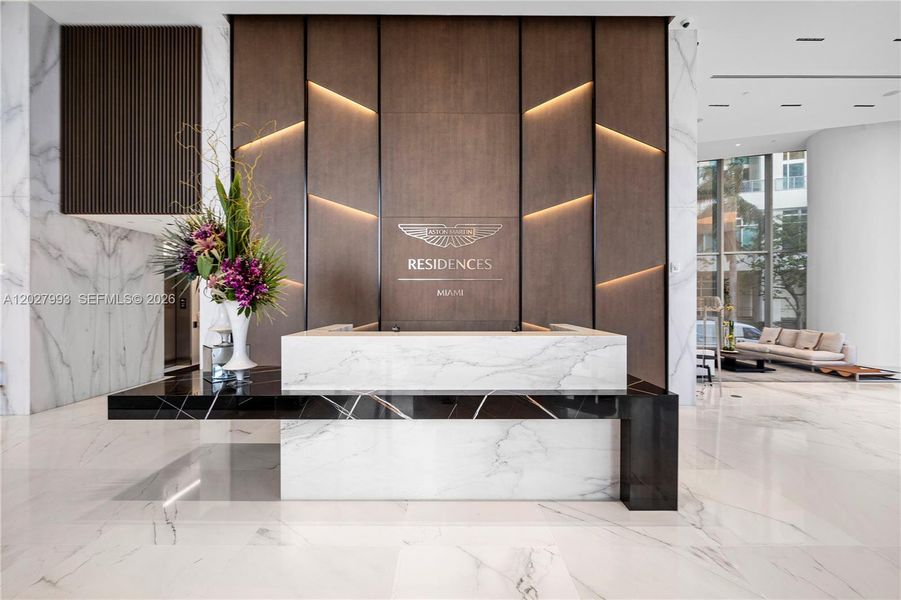 Exterior details and patio area of a home in Aston Martin Residences, Miami (Image 2). Exterior details and patio area of a home in Aston Martin Residences, Miami (Image 2).