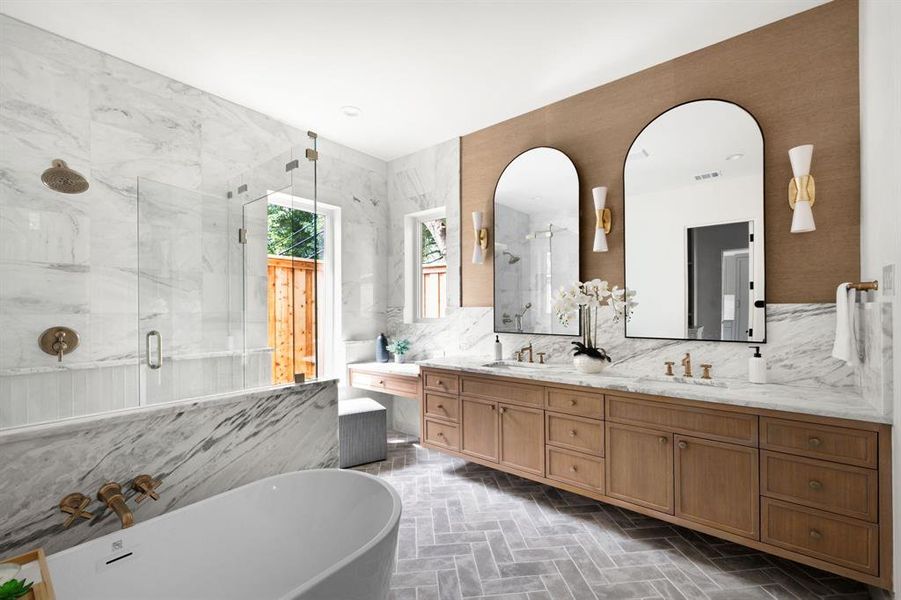 Furnished interior view inside a new home in , Dallas (Image 30).