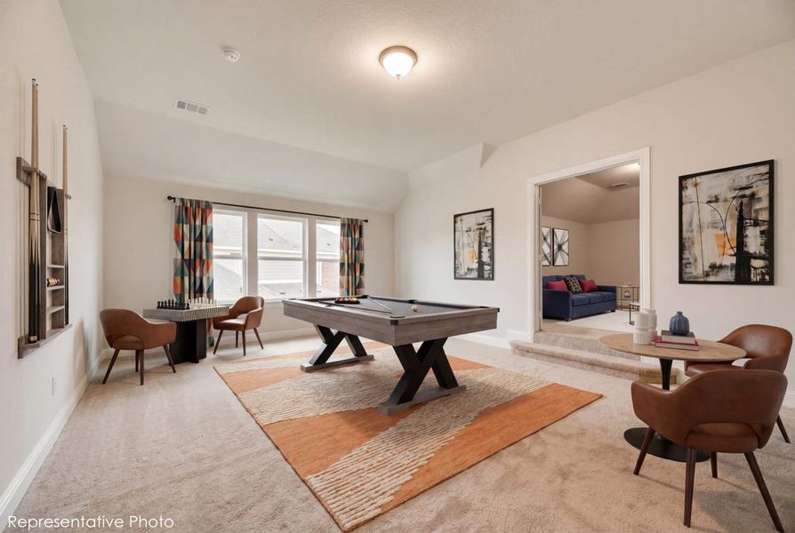 Representative furnished interior of a home built from the Fenestra by Grand Homes in Edgewater, Fate (Image 17). Representative furnished interior of a home built from the Fenestra by Grand Homes in Edgewater, Fate (Image 17).