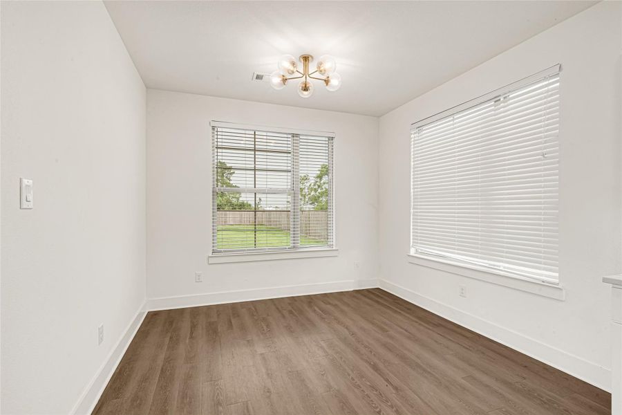 The light-filled dinning area offers the perfect blend of modern charm and everyday functionality.
