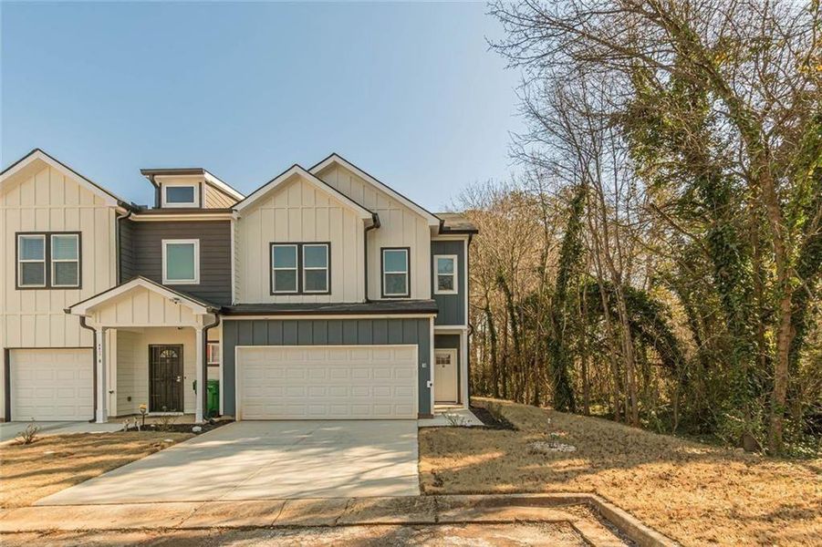 Front exterior of a new home in , Stone Mountain, GA, highlighting curb appeal (Image 25). Front exterior of a new home in , Stone Mountain, GA, highlighting curb appeal (Image 25).