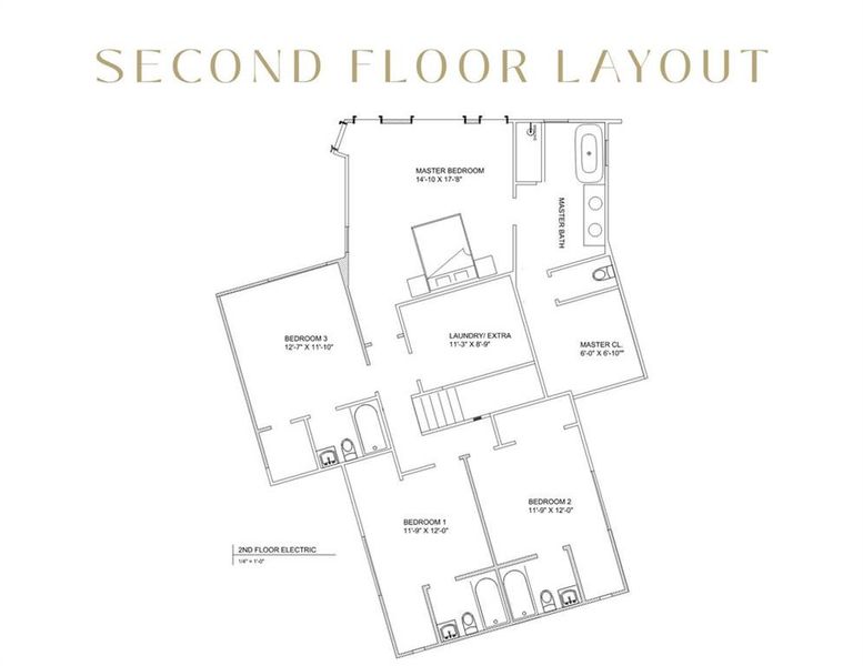 2D floor plan layout of this home in , Atlanta, GA (Image 3).