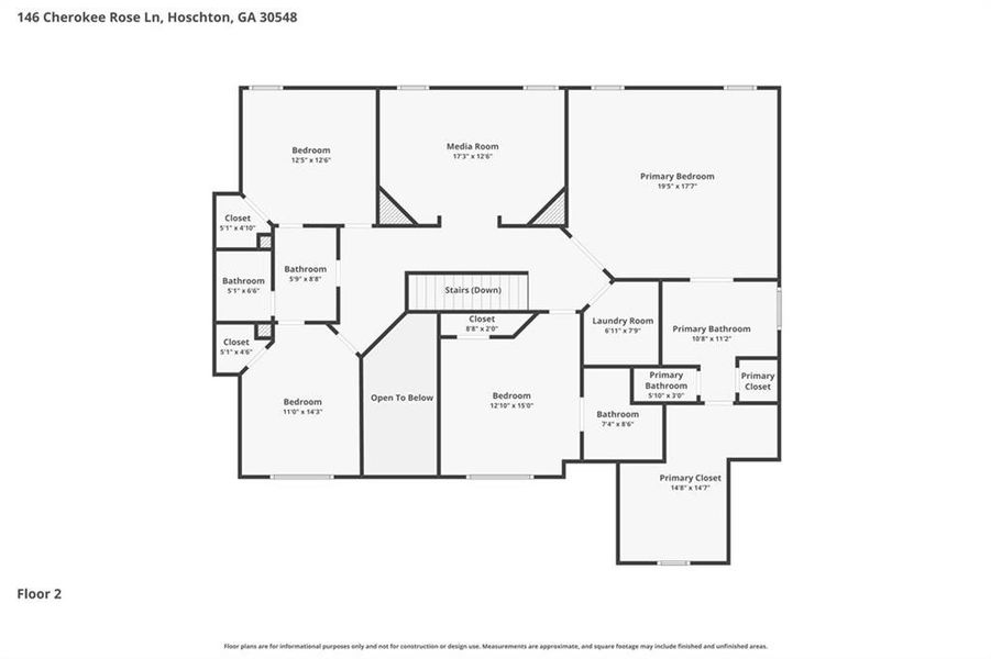 2D floor plan layout of this home in Hidden Fields, Hoschton, GA (Image 7).