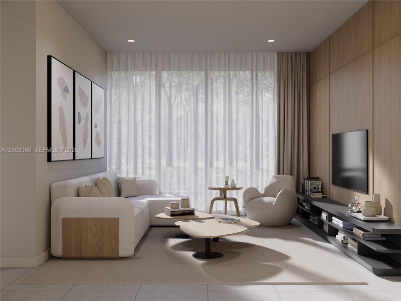 Furnished interior view inside a new home in , Miami (Image 8).