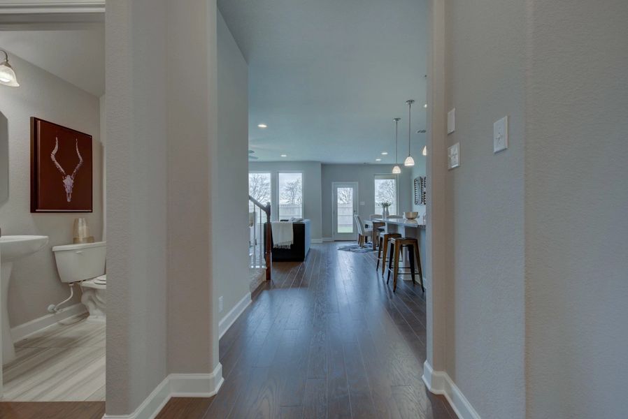 Representative furnished interior of a home built from the Cleburne by Ashton Woods in Mustang Oaks, San Antonio (Image 28).