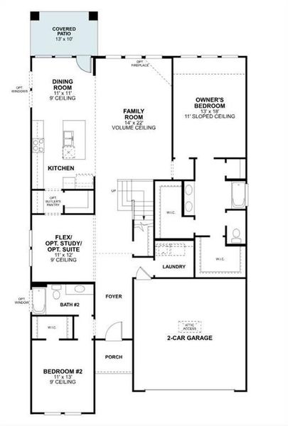 2D floor plan layout of this home in Vintage Village, Argyle, TX (Image 4). 2D floor plan layout of this home in Vintage Village, Argyle, TX (Image 4).