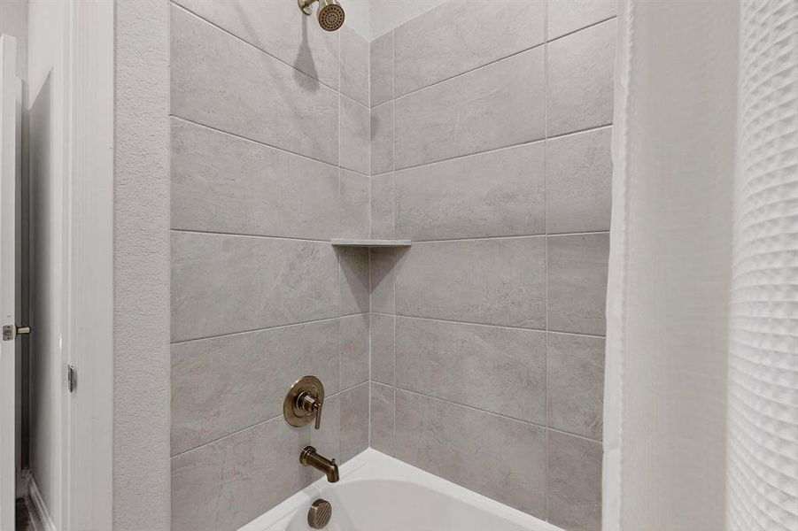 Bathroom view of shower combination Bathroom view of shower combination