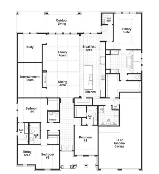 2D floor plan layout of this home in Elyson, Katy, TX (Image 4). 2D floor plan layout of this home in Elyson, Katy, TX (Image 4).