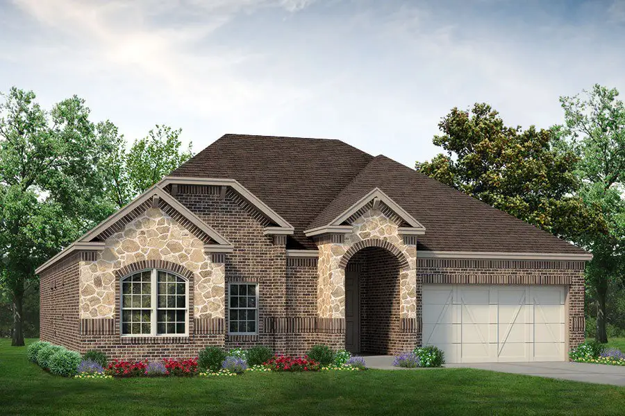 Representative exterior photo of a completed home built from the Colby by Sandlin Homes in Lakesong, Midlothian, TX (Image 2). Representative exterior photo of a completed home built from the Colby by Sandlin Homes in Lakesong, Midlothian, TX (Image 2).