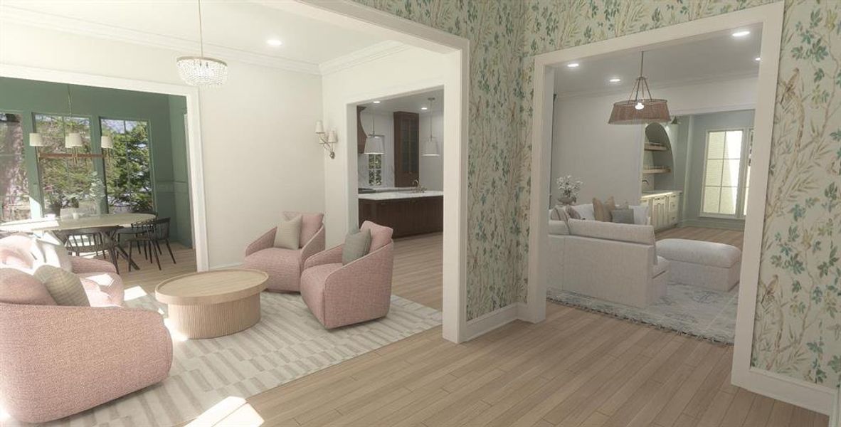 Furnished interior view inside a new home in , Dallas (Image 13).