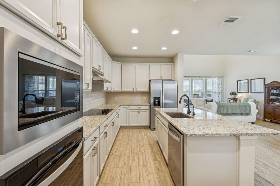 Kitchen open to living room