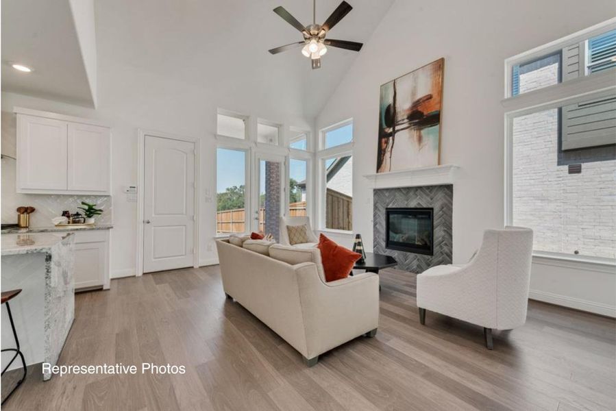 Representative furnished interior of a home built from the Royal Evelyn by Grand Homes in Edgewater, Fate (Image 5). Representative furnished interior of a home built from the Royal Evelyn by Grand Homes in Edgewater, Fate (Image 5).