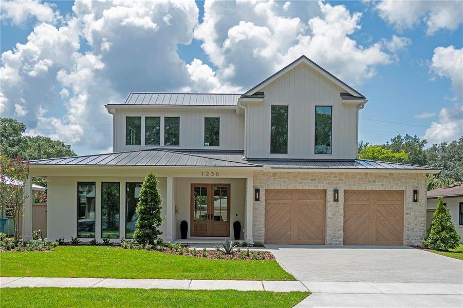 Front exterior of a new home in , Orlando, FL, highlighting curb appeal (Image 22).