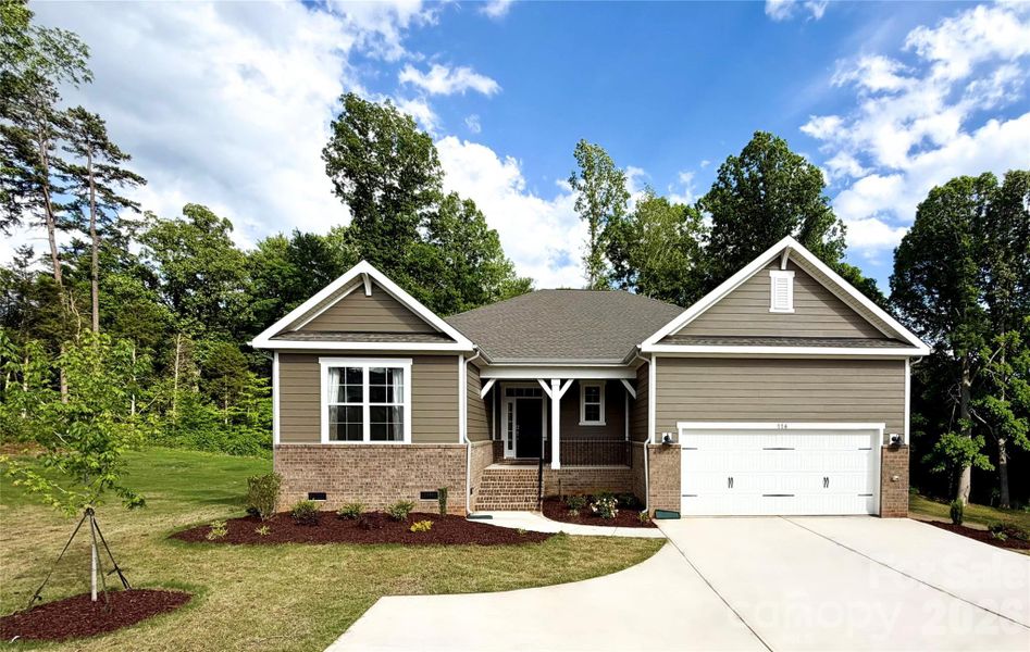 Front exterior of a new home in Brownstone Ridge, Mooresville, NC, highlighting curb appeal (Image 24).