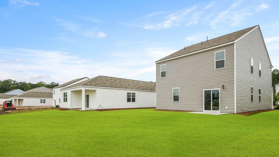 Exterior details and patio area of a home in Pine Hills at Cane Bay, Moncks Corner (Image 18).