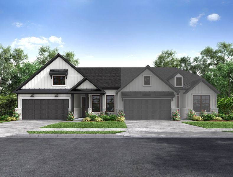Representative exterior photo of a completed home built from the Messina by Beazer Homes in Meridiana, Manvel, TX (Image 2). Representative exterior photo of a completed home built from the Messina by Beazer Homes in Meridiana, Manvel, TX (Image 2).