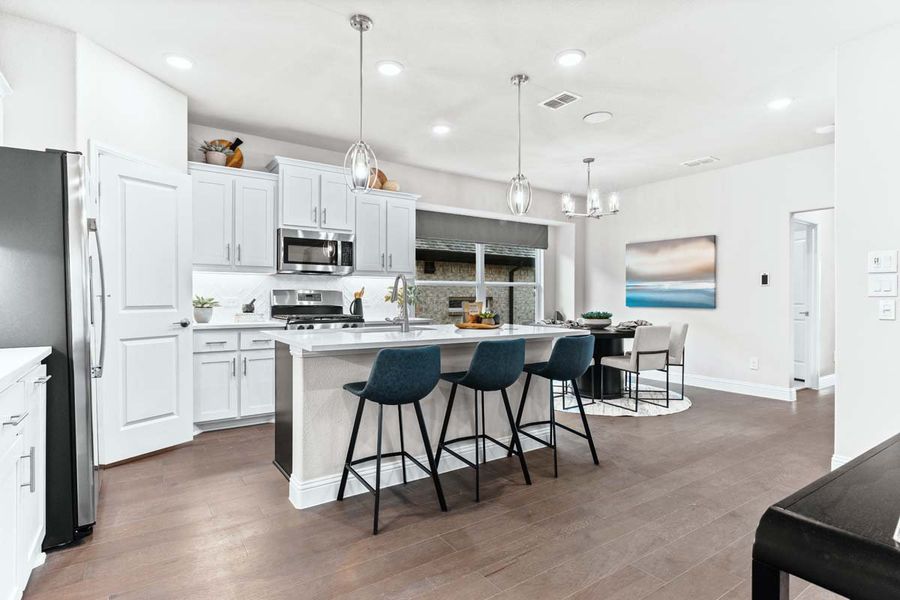 Representative furnished interior of a home built from the Fannin by Pacesetter Homes in Keeneland, Aubrey (Image 6).