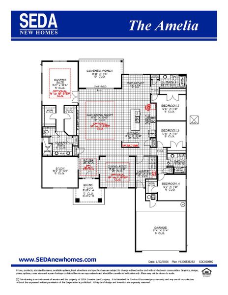 2D floor plan layout for the Amelia by SEDA New Homes in Edwards Creek Estates, Jacksonville, FL (Image 3). 2D floor plan layout for the Amelia by SEDA New Homes in Edwards Creek Estates, Jacksonville, FL (Image 3).