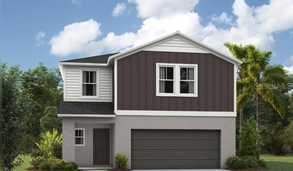 Front exterior of a new home in Wynnstone, Davenport, FL, highlighting curb appeal (Image 1). Front exterior of a new home in Wynnstone, Davenport, FL, highlighting curb appeal (Image 1).