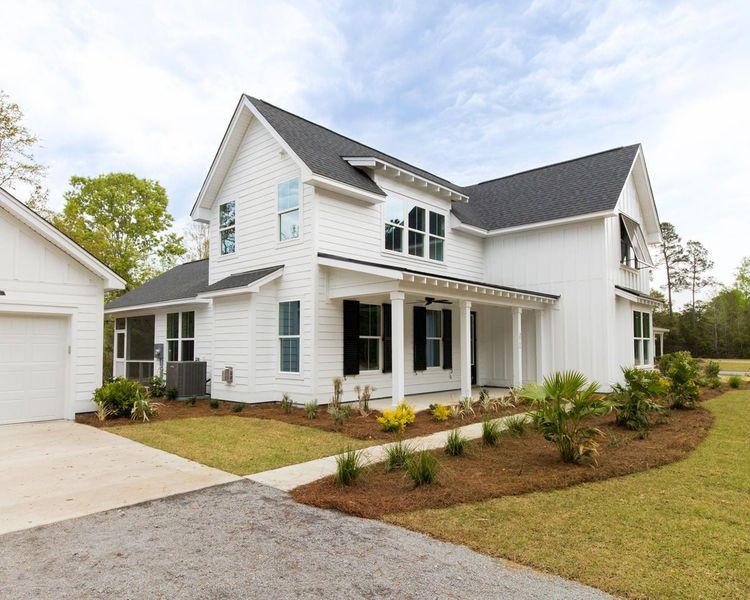 Representative exterior photo of a completed home built from the The Roxy by New Leaf Builders in Vineyard Lakes, Johns Island, SC (Image 2). Representative exterior photo of a completed home built from the The Roxy by New Leaf Builders in Vineyard Lakes, Johns Island, SC (Image 2).