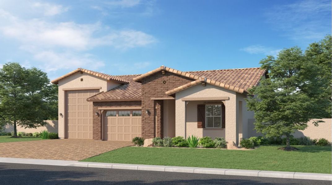 Ranch Hacienda style home rendering