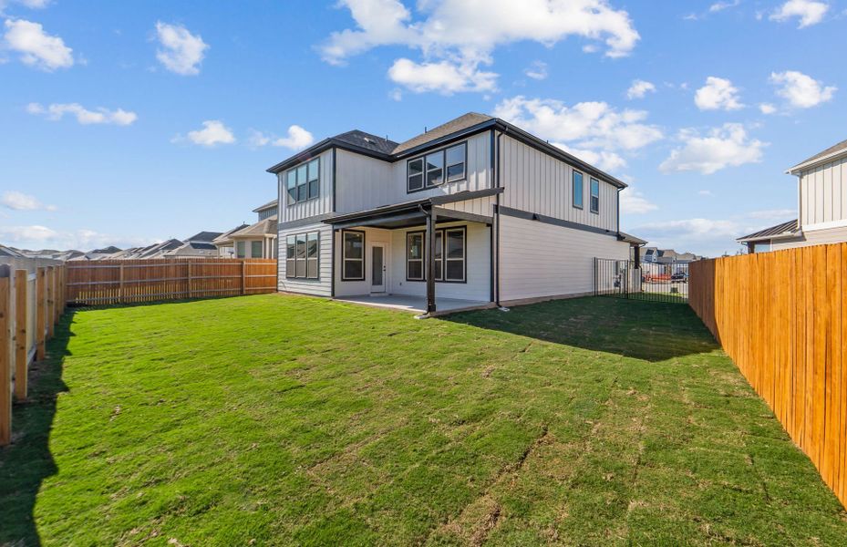 Exterior details and patio area of a home in Santa Rita Ranch, Liberty Hill (Image 3). Exterior details and patio area of a home in Santa Rita Ranch, Liberty Hill (Image 3).