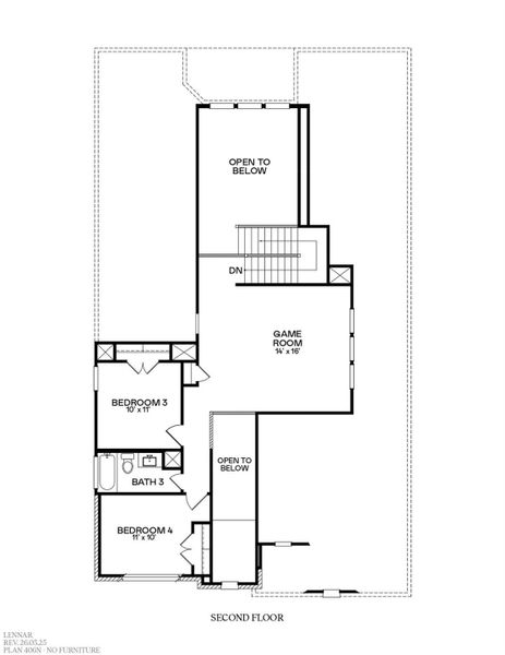 2D floor plan layout of this home in Oakberry Trails, Waller, TX (Image 2).