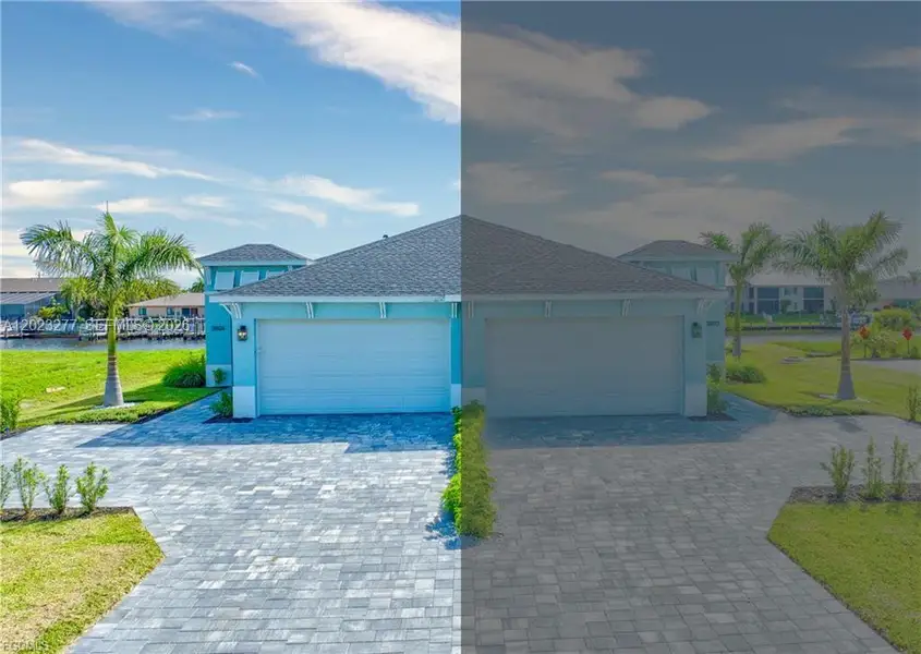 Front exterior of a new home in , Cape Coral, FL, highlighting curb appeal (Image 2). Front exterior of a new home in , Cape Coral, FL, highlighting curb appeal (Image 2).