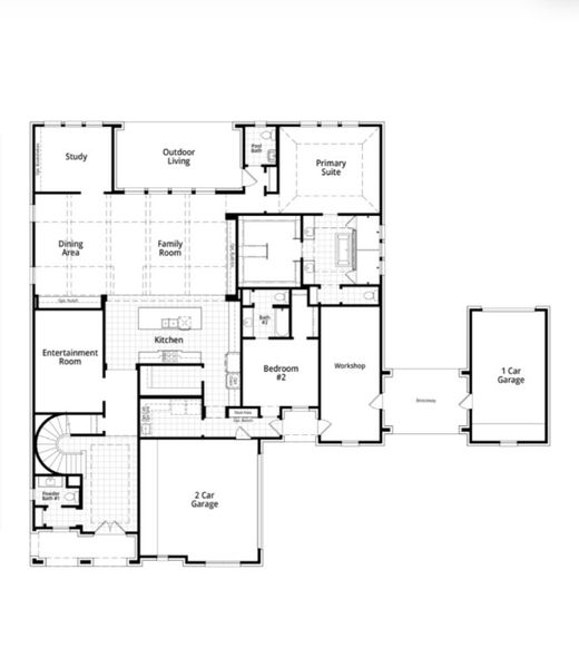 2D floor plan layout for the SienaGR Plan by Highland Homes in Estates at Bristol Valley, Heath, TX (Image 3). 2D floor plan layout for the SienaGR Plan by Highland Homes in Estates at Bristol Valley, Heath, TX (Image 3).