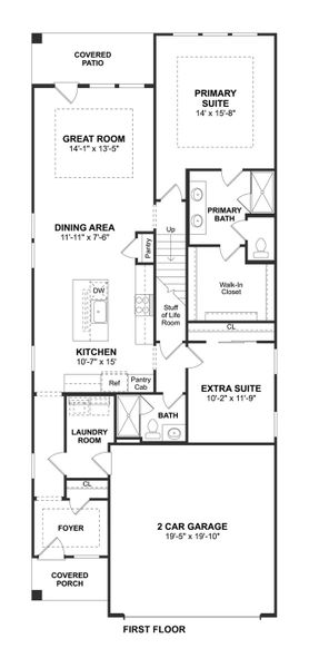 2D floor plan layout for the Silver Maple II by K. Hovnanian® Homes in Heritage Ranch, Sherman, TX (Image 3). 2D floor plan layout for the Silver Maple II by K. Hovnanian® Homes in Heritage Ranch, Sherman, TX (Image 3).
