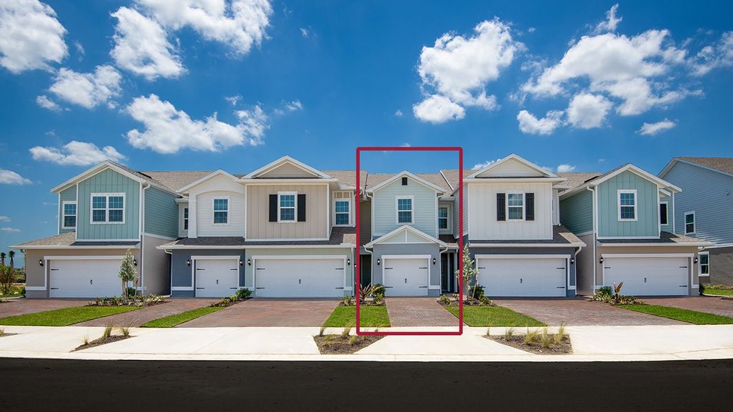 Representative exterior photo of a completed home built from the The Carter by Park Square Residential in Townwalk at Babcock Ranch, Punta Gorda, FL (Image 1).