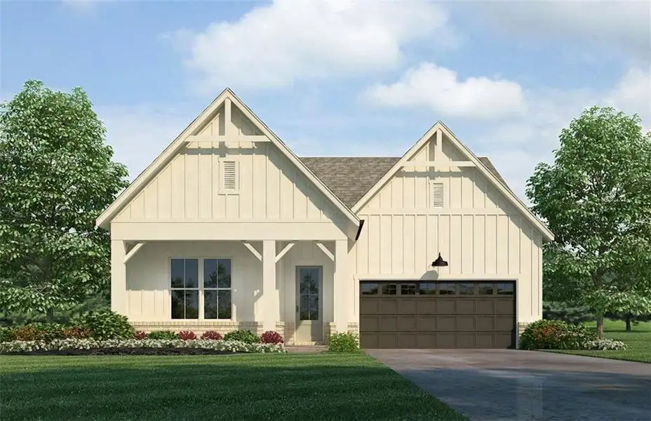 Front exterior of a new home in , Gainesville, GA, highlighting curb appeal (Image 1). Front exterior of a new home in , Gainesville, GA, highlighting curb appeal (Image 1).