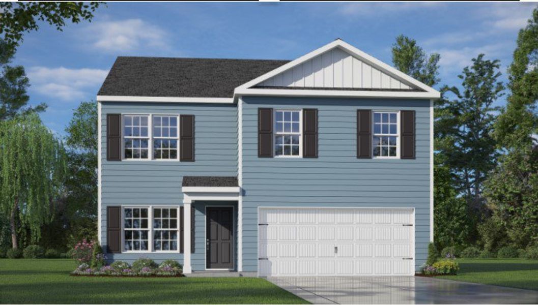 Front exterior of a new home in Hunter Hill, Rocky Mount, NC, highlighting curb appeal (Image 22).