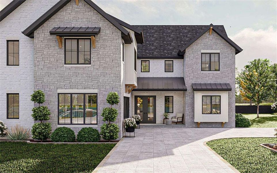 Front exterior of a new home in , Marietta, GA, highlighting curb appeal (Image 21).