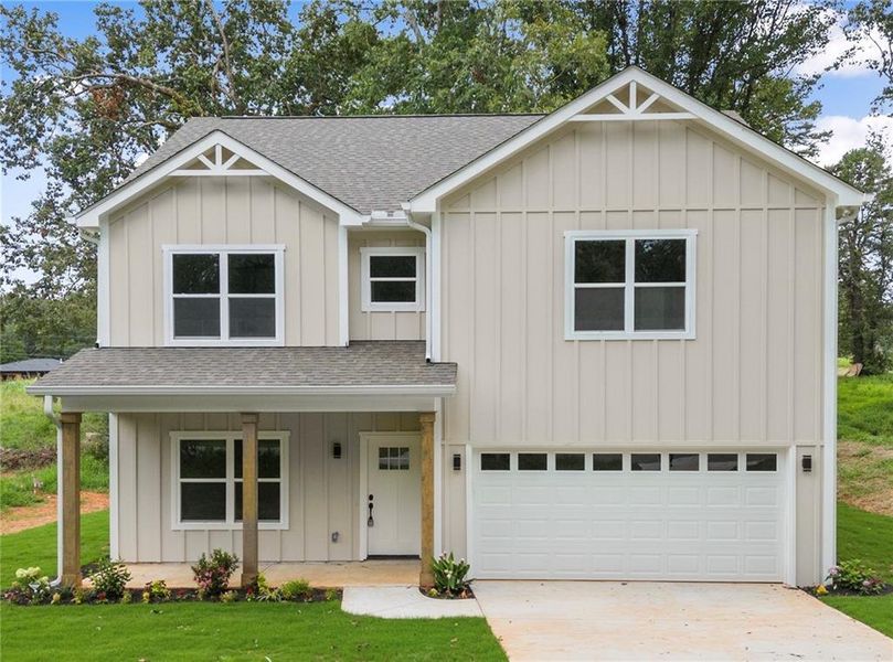 Front exterior of a new home in , Clarkesville, GA, highlighting curb appeal (Image 2). Front exterior of a new home in , Clarkesville, GA, highlighting curb appeal (Image 2).