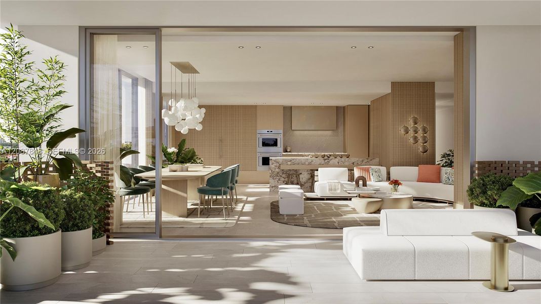 Furnished interior view inside a new home in Origin Residences, Bay Harbor Islands (Image 12).